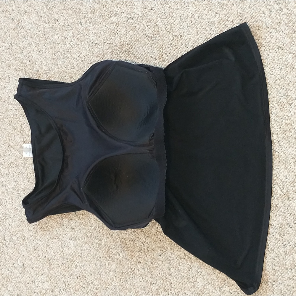 Lands' End High Neck Black Tankini Swim Top 20W - Picture 4 of 7